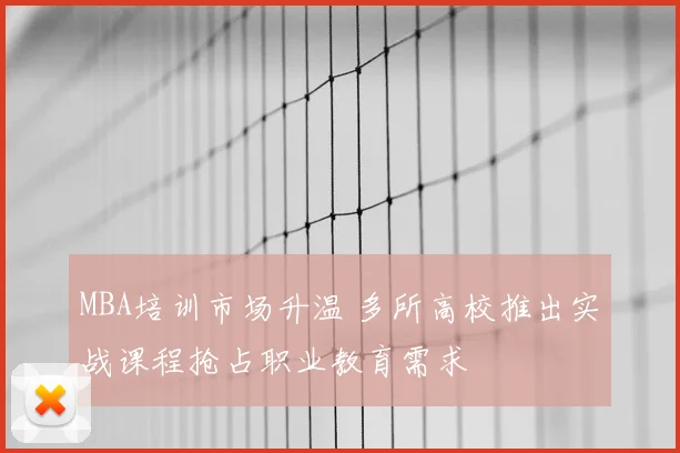 MBA培训市场升温 多所高校推出实战课程抢占职业教育需求